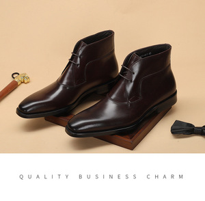 Botas de buena calidad para hombre, zapatos de cuero, botas de cuero genuino para hombre, botas Oxford formales con cordones para hombre - Product Image 2