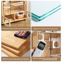 Dongma Cage à chat moderne en bois pour l'été, meuble de chat d'intérieur, espace de circulation libre, structure d'escalade intégrée, maison de chat, villa pour chat