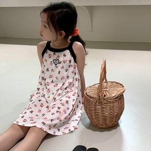 <span class=keywords><strong>Vestito</strong></span> Estivo per Bambine Stile Coreano, Gonna con Bretelle Stampata in Poliestere alla Moda per Neonate e Bambine - Product Image 6