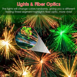 <span class=keywords><strong>Sapin</strong></span> de Noël en PVC pré-éclairé de 1,80 m, lumières LED multicolores changeantes, fleurs artificielles, nœuds, étoile lumineuse sur le sommet, pour les fêtes - Product Image 6
