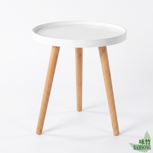 Table basse ronde avec plateau blanc, pratique et anti-chute, pour salon, canapé et chambre à coucher, table d'appoint minimaliste - Product Image 6