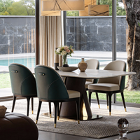 Fauteuil de salle à manger moderne en cuir, lin et velours, personnalisé, de haute qualité, pour restaurants et hôtels