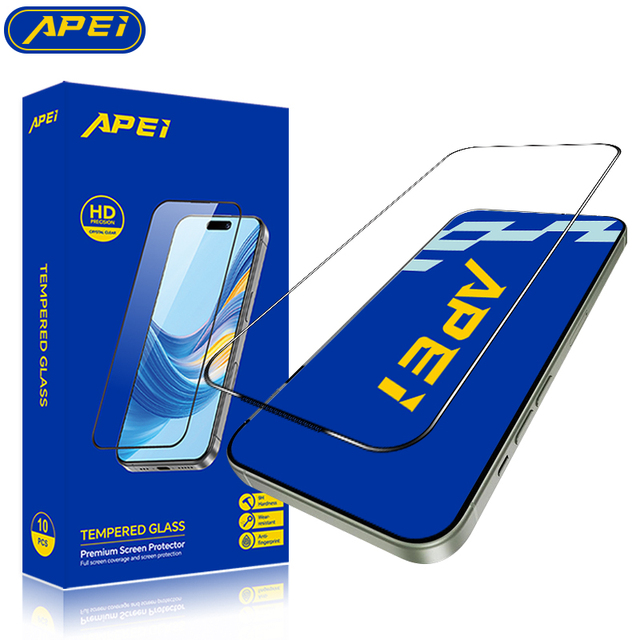 Apei 9H 2.5D Unbreakable Tempered Glass HD Clear Mobile Phone Screen Protector Compatible for Iphone 14 15 13 16 17 Pro Max X XR