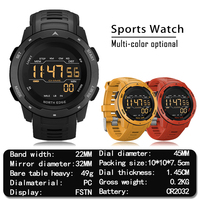 Montre connectée NORTH EDGE pour le dropshipping, montre de sport unisexe, double fuseau horaire, podomètre, chronomètre, compte à rebours, alarme, lumineuse