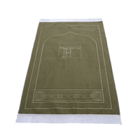 Tapis de prière musulman moderne au design islamique, très populaire, en velours hollandais doux au toucher, avec envers en cuir PU, Sajadah, cadeau musulman