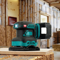 21V Cordless Random Orbital Sander Lithium Battery Rechargeable Square Woodworking Grinding Sander