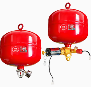 Extincteur mural en acier rouge à poudre sèche avec déclenchement automatique pour les incendies de classe A, B, E et les incendies de batteries lithium-ion - Product Image 1