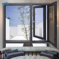 Ventana Abatible Moderna Personalizada de Doble Vidrio Templado con Marco de Aleación de Aluminio Completo, Insonorizada y con Certificación Energy Star para Villa