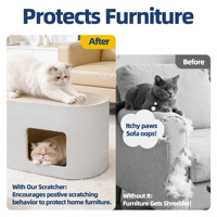 Griffoir pour chat en carton ondulé haute densité, ovale, avec bassin concave, résistant à l'usure, et lit de repos pour chat