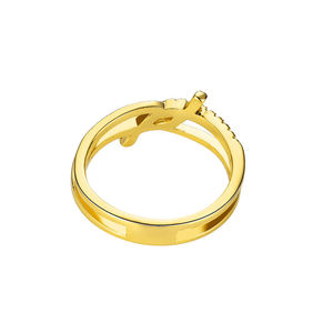Women's Trendy 18K <b>Gold</b> Plated Copper Fashion <b>Rings</b> Personalized Knotted <b>Zirconia</b> - Product Image 4