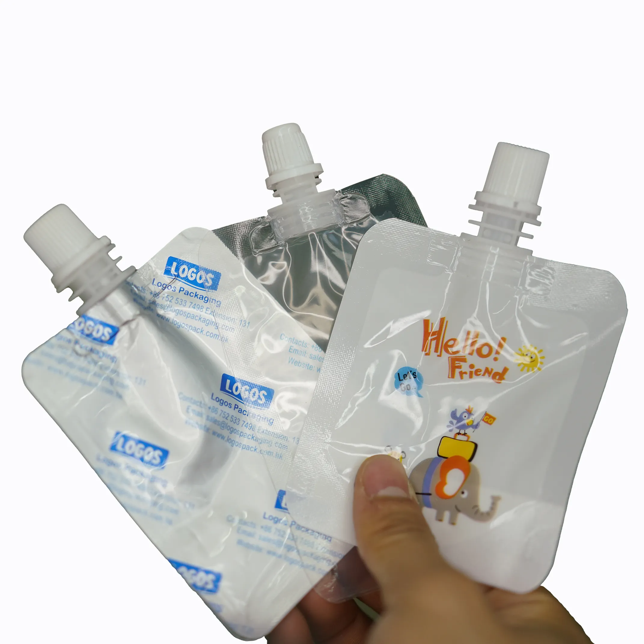カスタムプリントスパウトバッグジュース液体包装バッグ再利用可能な密閉型収納ゼリードリンクバッグ
