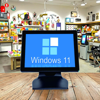 Système de point de vente tout-en-un à double écran, terminal de caisse Windows, écran tactile capacitif 15'', Intel I7/I5, Bluetooth/Wi-Fi