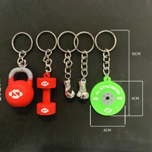 Fitness Products Gift LOGO Customize Silicone or Alloy Metal Key Ring Bumper Plate <strong>Dumbbells</strong> Kettlebells Bumper Disc <strong>Keychain</strong> - Product Image 6
