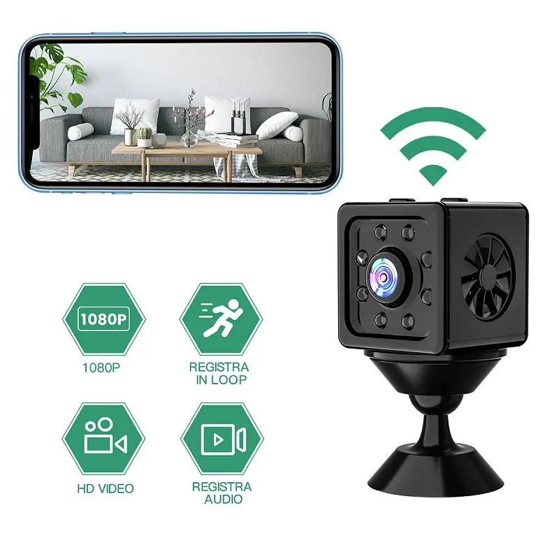 Mini Camera Connected to Mobile Phone Wireless Rechargeable Full Hd 1080p Magnetic Adsorption Mini Wifi Camera Night Vision