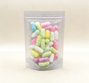 ถุงซิปล็อคใสแบบตั้งได้ พิมพ์ลายตามสั่ง ผลิตจากโรงงาน ถุงไมลาร์ใสสุญญากาศสำหรับใส่ขนม ถุงบรรจุภัณฑ์อาหารแบบซิปแฟนซี - Product Image 1