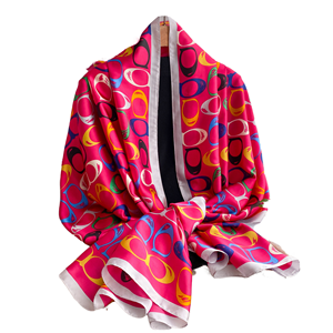 Pañuelo de lujo estilo africano con estampado de letras para primavera/verano, ideal para resort, ligero, transpirable, con serigrafía. - Product Image 1