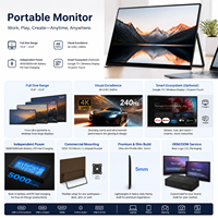 Monitor Portátil Personalizado de 15.6, 16, 17.3, 18.5, 21.5 y 23.8 Pulgadas, 2K, 100Hz, 60Hz, Monitor para Juegos, Pantalla Inteligente con Google TV para Laptop y PS5