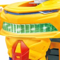 Vente en gros de jouets robots voitures transformables écologiques à piles, style course jaune, design de déformation 2 en 1