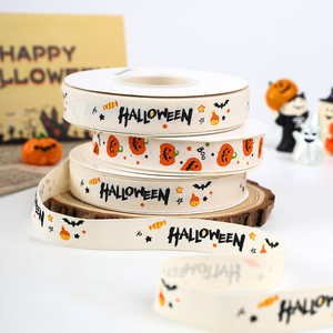 Halloween Printed Ribbon Cotton 15mm Reusable Decoration Indoor Use - Product Image 2