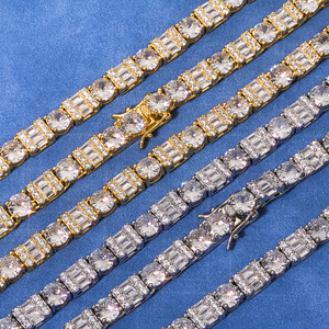 Cadenas de tenis geométricas de lujo con moissanita VVS certificada GRA, de plata de ley 925 con engaste de bisel, estilo Iced Out Hip Hop Bling, collares - Product Image 4