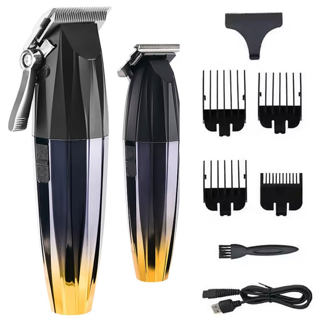 Adjustable Cordless Professional T-Blade Trimmer Barber Hair Cut Machine Rechargeable Electric Hair Clippers for Men