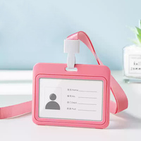 Porte-badge horizontal en plastique multicolores FOSKA avec fenêtre transparente double face