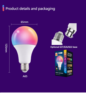 Fxpot Alexa Lampe <span class=keywords><strong>Google</strong></span> <span class=keywords><strong>Home</strong></span> 10w B22 E26 E27 Base BT Connect Smart Led RGB Ampoule Lampe - Product Image 5
