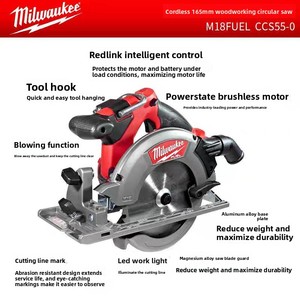 Sierra Circular Inalámbrica <span class=keywords><strong>Milwaukee</strong></span> M18 CCS55-0 de 18V FUEL, Sierra Inalámbrica de 165 mm para Trabajos en Madera - Product Image 5