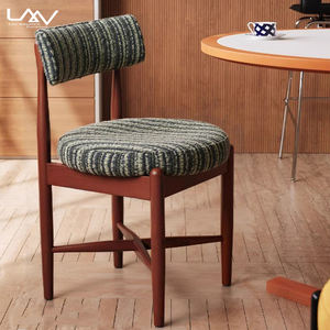 Silla de Comedor Tapizada de Estilo Nórdico para Hotel o <span class=keywords><strong>Restaurante</strong></span>, Silla de Madera con Estructura de Tela para Sala de Estar, Mueble de Lujo - Product Image 5