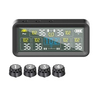 DIY TPMS Solar 4-Rad-LKW-Reifendrucküberwachungssystem für LKW und Wohnmobile mit Typ-C-Ladefunktion, 4-Zoll-LCD-Display und Echtzeit-Alarm