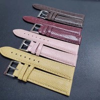 Bracelet de remplacement pour montre Appl, style européen, en cuir de lézard véritable rembourré, boucle en acier inoxydable multi-tailles, 12-23 mm