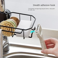 Étagère de rangement en métal pour cuisine, panier de vidange pour éponge d'évier à un seul niveau, conception sans perçage, accessoires de salle de bain, vaisselle, outils