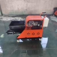 Pompa Semprot Semen Dinding Listrik Diesel, Mesin Beton, Mesin Semprot Plester, Mesin Semprot Mortar 80L dengan Hopper dan Mixer