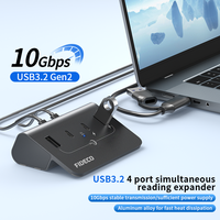 FIDECO Hub USB 3.2 personnalisé avec 4 ports (2 Type C, 2 Type A) et adaptateur secteur