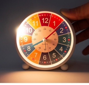 Réveil éducatif pour enfants, horloge de bureau, horloge d'apprentissage ronde silencieuse, décoration de chambre à coucher, cadeau pour garçons, filles, étudiants - Product Image 4