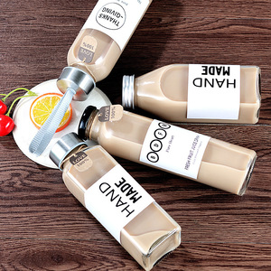 Botellas de vidrio transparente y grueso de 250ml, 300ml, 350ml, 500ml con tapa para zumos, bebidas frías, té, enzimas y leche. - Product Image 3