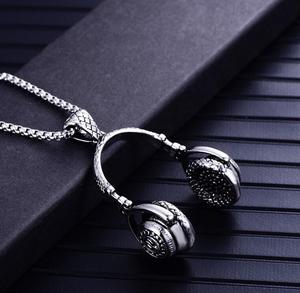 Colar Musical Retrô com Pingente de Fone de Ouvido, Colar Hip Hop para Casais, Colar Artístico Casual, Presente Personalizado para Homens e Mulheres (MOQ 1) - Product Image 2