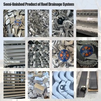 Tuyau de drainage des eaux pluviales dissimulé en aluminium blanc pour murs extérieurs de construction traditionnelle, gouttière et descente d'eau pour hôtels et villas