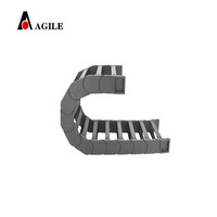 Protecteur de câble semi-fermé MTK sur mesure en PA6, chaîne de remorquage flexible haute résistance, noir, bleu clair, taille intérieure 20x38mm