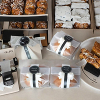 Sacs en Cellophane Plastique Transparent Clair avec Autocollants Faits à la Main pour Biscuits, Gâteaux, Chocolats, Bonbons, Emballage de Boulangerie