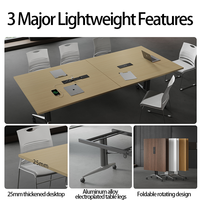 Table et chaise d'entraînement traditionnelles durables, bureau de conférence mobile modulaire extensible