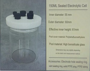 Celda Electrolítica Sellada de 150 ml, OEM, Vidrio de Borosilicato de Alta Calidad - Product Image 2