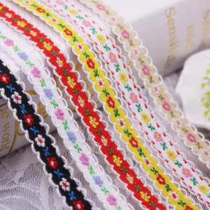 Pizzo ricamato piccolo nastro etnico floreale accessori abbigliamento fai da te accessori gioielli - Product Image 1