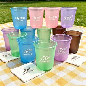 แก้วพลาสติก PP แบบใช้แล้วทิ้ง ขนาด 350 มล. สีชมพู พิมพ์โลโก้ได้ พร้อมฝาปิด เส้นผ่านศูนย์กลาง 90 มม. สำหรับใส่เครื่องดื่มร้อน ชา กาแฟ อาหาร เบียร์ น้ำผลไม้ - Product Image 1