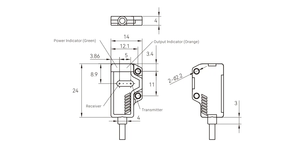 Capteur diffuse ultra-mince Akusense EFL-30PO 4 mm, 30 mm NPN+PNP, spot 0,5 mm, IP67, VCSEL photoélectrique pour la détection d'objets de petite taille - Product Image 5