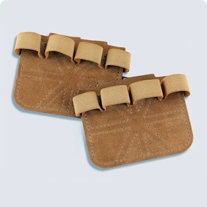 Ceinture d'assistance fitness en cuir <span class=keywords><strong>de</strong></span> vachette, protection des paumes, <span class=keywords><strong>gants</strong></span> <span class=keywords><strong>de</strong></span> protection à quatre doigts, équipement antidérapant pour barre horizontale A008 - Product Image 2