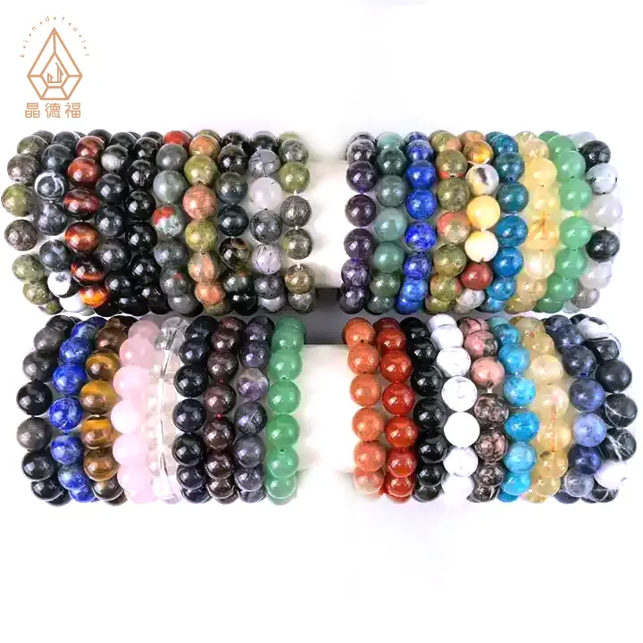 Kindfull 8Mm Natuurlijke Crystal Quartz Edelsteen Helende Kraal Steen Voor Mannen Vrouwen Geluksbrenger Energie Armband