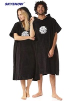 Robe de bain personnalisée en coton, poncho pour adultes, pour le surf, les sports aquatiques, à capuche, avec poche