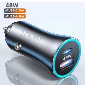 Cargador de coche de 48W, 2 puertos USB tipo C, cargador de encendedor de cigarrillos para coche, carga rápida para <span class=keywords><strong>iPhone</strong></span> 16, adaptador de corriente Xiaomi Samsung - Product Image 1