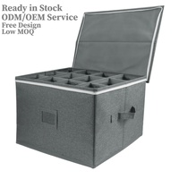 Boîte de rangement pliable en polyester pour verres à vin et gobelets, capacité 10-20L